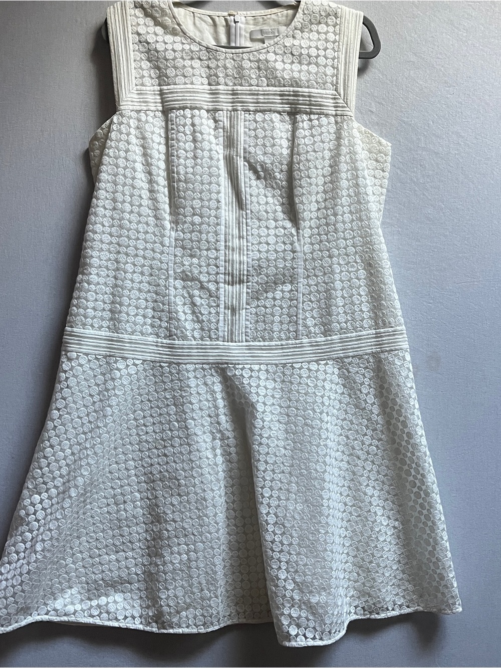 BOSS Hugo Boss Sleeveless Embroidered Eyelet Shift Dress Size 12